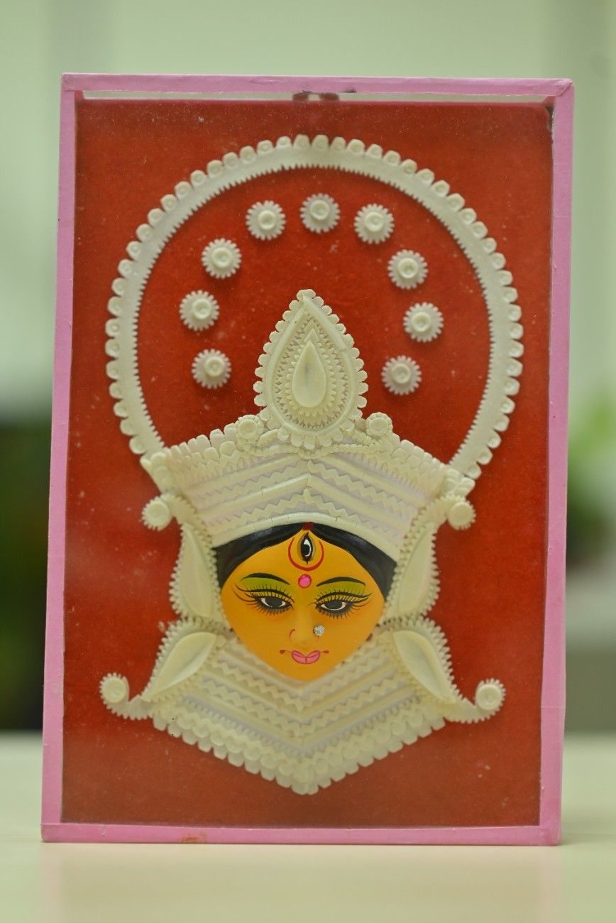 Sola Work Idol Durga Face Showpiece